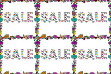 Sonbahar satış afişi tasarımı, online alışveriş için özel teklif. Raster illüstrasyonu. Siyah, mor ve beyaz renkte bir resim. Mektup. Kusursuz..