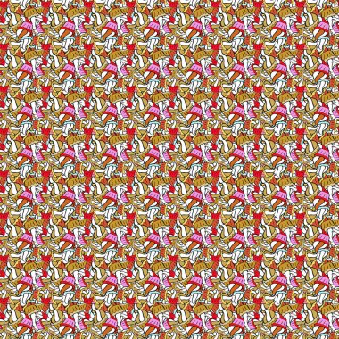 Vektör çizimi. - Stok. Güzel geçmiş. Kusursuz şirin kumaş deseni. Siyah, sarı ve beyaz renklerde. Soyut karalama deseni.