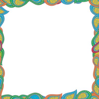 Kusursuz. Beyaz, mavi ve turuncu renkli bir resim. Vektör çizimi. Ögeleri çizer, el çizimi çerçeveler.