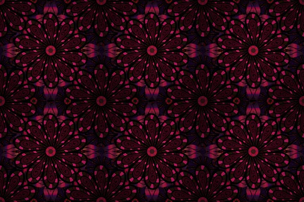 Летняя Композиция Бесшовная Иллюстрация Растера Рамка Осенних Красочных Листьев Пурпурном — стоковое фото
