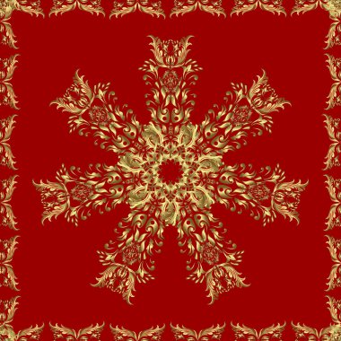 Kışın sembolü, Mutlu Noel tatili, Yeni Yıl Kutlama Vektörü illüstrasyonu. Soyut taslak, ambalaj dekorasyonu. Altın renkli şirin kar taneleri. Kar tanesi kadar basit..