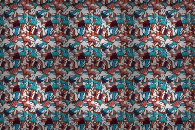 Beyaz, mavi ve siyah desenli. Raster illüstrasyonu. Varyetesiz Muffins, Haşhaş tohumu, Çikolata Cipsi, Kabak Kreması, Çikolata ve Lezzetli Kahvaltı veya Tatlı Kek.