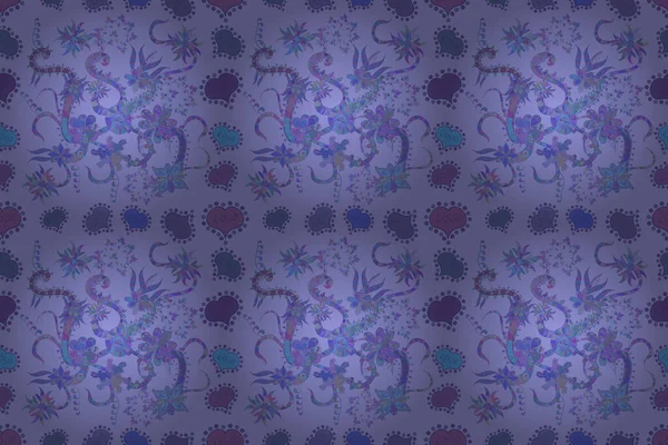 Вариколонейтральная Синяя Фиолетовая Растровые Бесшовные Иллюстрации Обертка Подарочная Бумага Поздравительные — стоковое фото