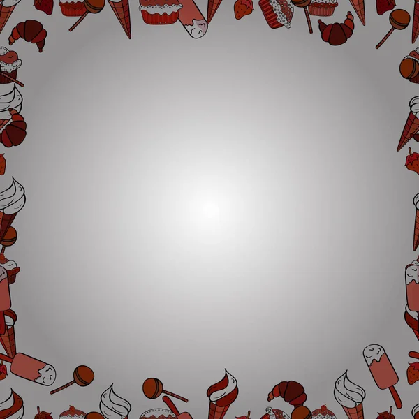 Бесшовный Шаблон Квадратные Рамки Каракули Векторная Иллюстрация Иллюстрация Белых Красных — стоковый вектор