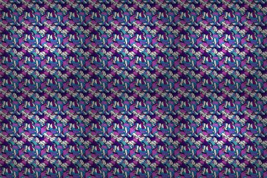 Tatlı paçavra keklerden ve keklerden arınmış. Renkli kek, menekşe, mavi ve beyaz üzerinde yemek posteri tasarımı için izole edilmiş..