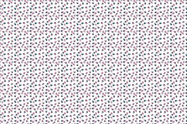 Beyaz, mavi ve pembe üzerine şirin bir doğum günü geçmişi var. Elle çizilmiş tatlılarla kusursuz desen: Kekler, pasta, pasta, kekler. Raster illüstrasyonu.