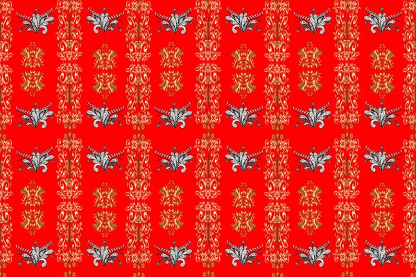 Kerstmis Sneeuwvlok Nieuwjaar 2019 Naadloze Vintage Patroon Witte Beige Rode — Stockfoto