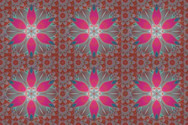 Tarafsız, turuncu ve pembe renklerde güzel yapraklar. Raster illüstrasyonu. Sonbahar suluboya yaprakları pürüzsüz.