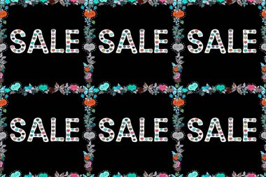 Siyah, mavi ve beyaz renkli bir resim. Güzel bayrak. Tabela çizilmiş. Kusursuz desen. Mektup. Raster illüstrasyonu.