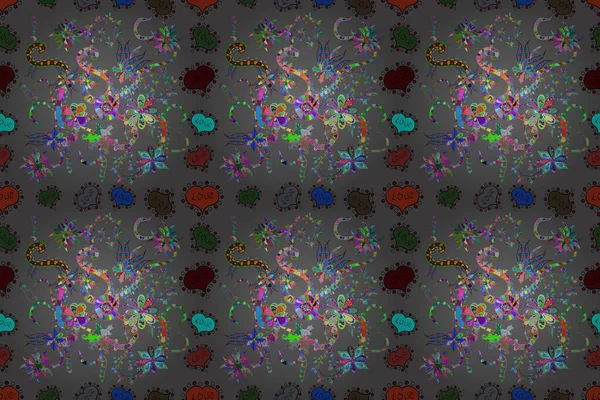 Fiori Gigli Sfondo Senza Soluzione Continuità Luminosi Fiori Collage Floreale — Foto Stock