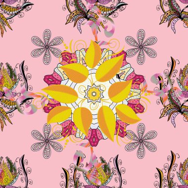 Siyah, sarı ve nötr yaprak vektör şablonu. Kusursuz desen Vektör illüstrasyonu.