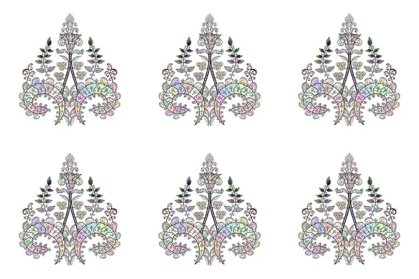 Een Raster Schets Patroon Met Mooie Bloemen Grijs Wit Neutrale — Stockfoto