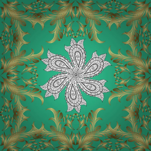 テクスチャされたカール 繊細な 素敵な背景を織るオープンワーク 東洋スタイルのアラベスク シームレスだ 華やかなレース 様式化された花 — ストックベクタ