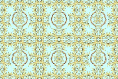 Damask arkaplanı tekerrür ediyor. Antika altın tekrarlanabilir duvar kağıdı. Sarı, kahverengi ve nötr renklerde altın element. Barok tarzında altın çiçek süsü..