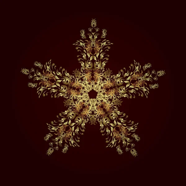 Golden Snowflakes Christmas Cute Background Snowflakes Abstract Background Holiday Design — Stok Vektör