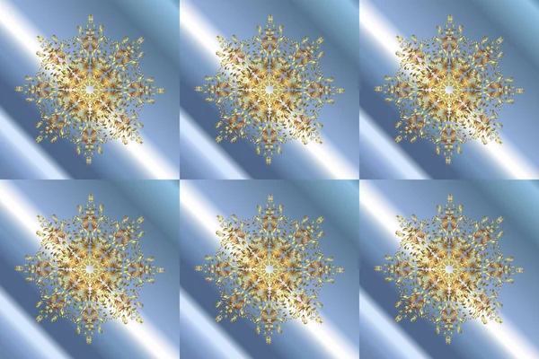 New Year Decorative Snowflakes Background Hand Drawn Christmas Raster Illustration — Stock Photo, Image