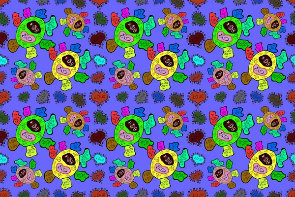 Современная Стильная Текстура Бесшовные Нежные Весенние Черном Фиолетовом Зеленом Цветах — стоковое фото
