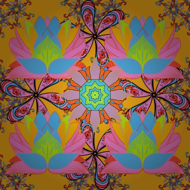 Kusursuz etnik tasarım. Çiçekleri, deniz kabukları, mandalaları ve suluboya efektleriyle donanma geçmişi. Yatak çarşafları, ceket, paket tasarımı, kumaş ve moda kavramları için tekstil baskısı.