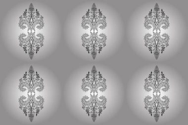 Düz Çiçek Elementleri Tasarımı. Raster Illustrasyon 'daki Çiçek Deseni' nin son moda çizimi. Güzel kumaş deseni. Renkli Yaz Teması çizim şablonu.