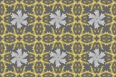 Barok tarzında kusursuz bir doğulu süsü. Raster oryantal süs. Tarafsız, gri ve sarı renklerde altın desenli altın elementler. Geleneksel klasik altın desen.
