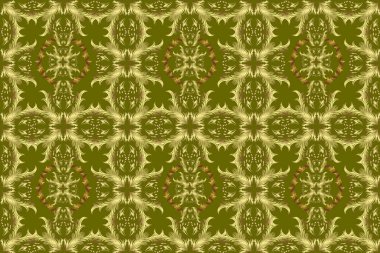 Süslü raster dekorasyonu. Tarafsız, sarı ve yeşil renklerde altın element. Tarafsız, sarı ve yeşil yerine altın rengi klasik barok çiçekli desenler. Lüks, kraliyet ve Viktorya dönemi konsepti.
