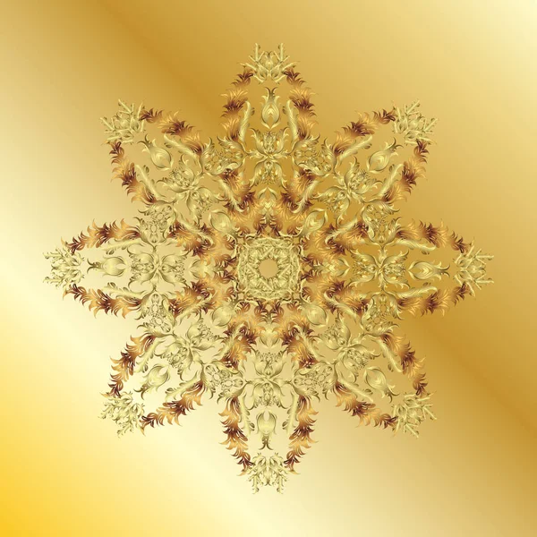 Fondo Navideño Decorativo Con Bokeh Beige Neutro Amarillos Copos Nieve — Vector de stock