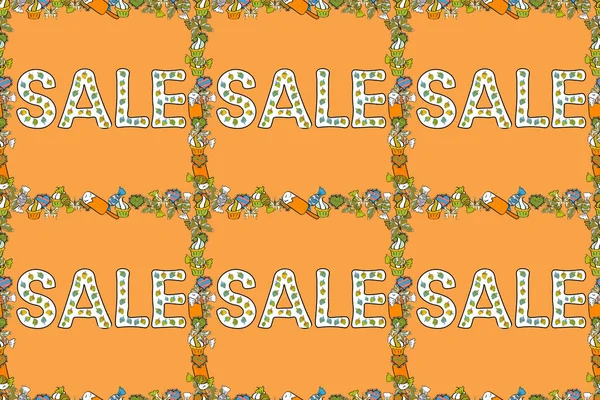 래스터 무뚝뚝하지 주황색 색으로 판매용 판매용 포스터 디자인 배우는 — 스톡 사진