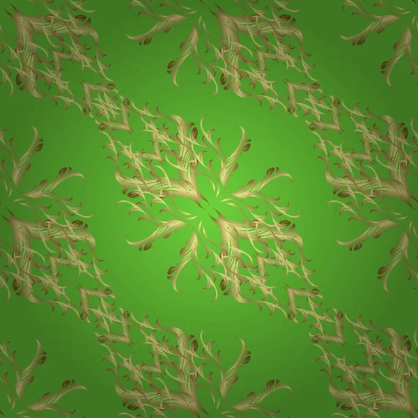 Boucles Texturées Dorées Modèle Vectoriel Doré Couleurs Jaune Vert Neutre — Image vectorielle