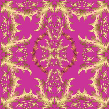 Eflatun, sarı ve nötr renklerde klasik, klasik, altın, pürüzsüz desen. Barok tarzında kusursuz bir doğulu süsü..