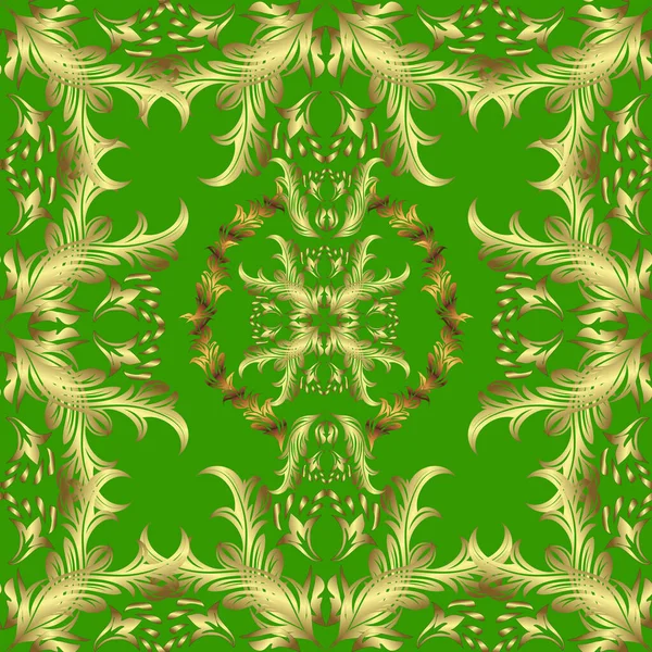 Motif Royal Floral Médiéval Sans Couture Symétrie Décorative Arabesque Bon — Image vectorielle