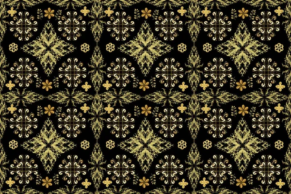 Patrón Vintage Colores Neutros Amarillos Negros Con Elementos Dorados Navidad —  Fotos de Stock