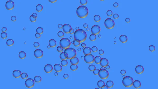 Amazing Super Cute Abstract Nice Picture Pano Blue Colors Bubbles — Stock Photo, Image