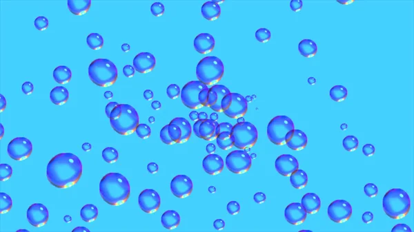 Amazing Super Cute Abstract Nice Picture Pano Blue Colors Bubbles — Stock Photo, Image