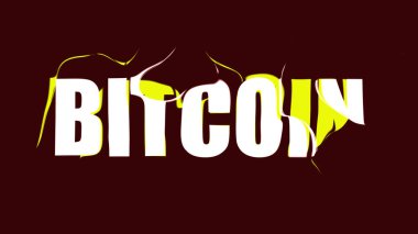 Güzel, süper soyut ve sevimli, ilginç bir resim. Bitcoin. Görüntü. Raster. Pano.