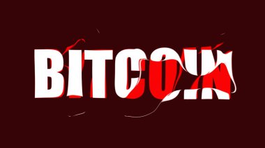 Güzel, süper soyut ve sevimli, ilginç bir resim. Bitcoin. Görüntü. Raster. Pano.