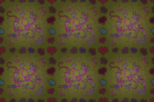 Ручной Рисунок Растера Бесшовный Цветочный Узор Использован Обоев Фона Сайта — стоковое фото