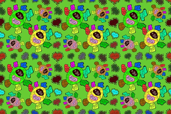 Abstract Seamless Raster Pattern Hand Drawn Floral Elements Gentle Doodles — Fotografia de Stock