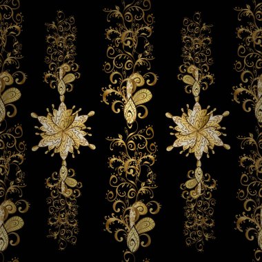 Vektör çizimi. Soyut lüks arka plan, zarif davetiye davetiyesi, davetiye, arka plan kapağı illüstrasyonu. Kusursuz. Kahverengi, siyah ve sarı renklerdeki desenler.