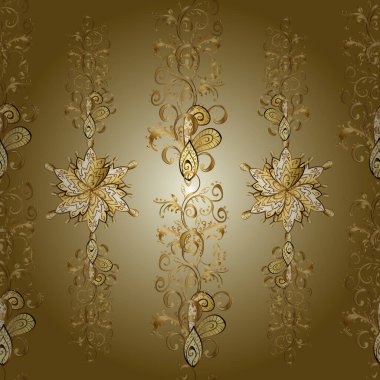 Lüks Geometrik Desen. Şirin bak. Klasik tarzda hem de. Vektör çizimi. Tarafsız, kahverengi ve sarı renkli bir resim. Kusursuz..