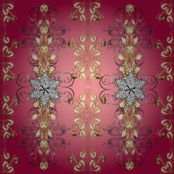 Illustration Sur Couleurs Rouge Rose Marron Conception Vectorielle Modèle Vintage — Image vectorielle