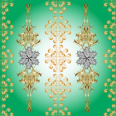 Tarafsız, yeşil ve mavi renkli resimler. Doğu geçmişi. Orient vektör klasik vintage desen. Fantezi çizimi. Şirin elementlerle kusursuz soyut arkaplan.