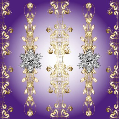 Dekoratif desenli menekşe dövmeli bej renkler. Filigran kaligrafik vektör hanedan kalkanı. Klasik Barok dönemi monogram çiçek süsü yaprağı tomarı oymalı retro çiçek deseni. Kusursuz..