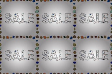 Kusursuz. Satış afişi tasarımı, büyük indirim özel teklifi. Beyaz, siyah ve turuncu renkli resim. Raster illüstrasyonu. Sezon sonu özel teklif afişi.