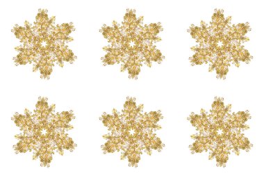 Kar taneleri arka planda. Kar tanesi süsleme deseni. Raster illüstrasyonu. Kar taneleri deseni. Renkli arkaplanda izole edilmiş kar tanelerinin düz tasarımı.