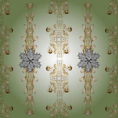 Basit bir şekilde. Kusursuz desenli çiçekler ve çiçek desenli çizimler. Vektör çizimi. Bej, beyaz ve nötr renklerde kıvrımlar. Çizim, kıyafet, erkek ve kızlar için soyut, kusursuz desen.