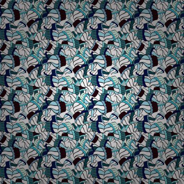 Vektör. Tatlı kek dokusu arka planı. Mavi, siyah ve beyaz üzerine renkli kremalı tatlı. Kek pürüzsüz desen. İzler, dekorasyonlar, kumaş dokusu.