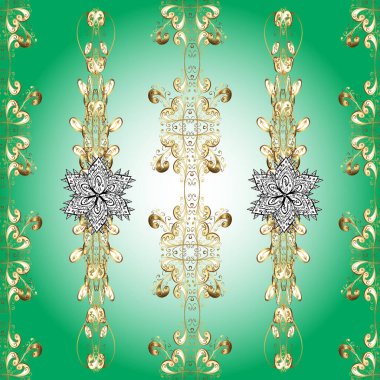 Tarafsız, mavi ve yeşil renklerde elementler. Vektör çizimi. Çiçekli, dikişsiz desen. Vektör çizimi. Doğulu tarzı. - Sanat. Tasarım tekstil, kağıt, çizim için. Kusursuz..