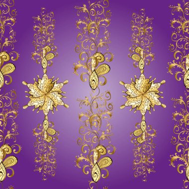 Rococo tarzında zarif, zarif bir süs. Barok tarzında kusursuz. Vektör tasarımı. Mor, nötr ve kahverengi renkte desenler. Klasik bir tarz. Tekstil ve hatıra defteri için güzel desen