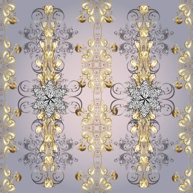 Tarafsız, bej ve gri renkleri karala. Dekoratif vintage elementleri kaydır. Kıvrım çizgisi sembolleri büyütüyor. Kusursuz. Viktoryan girdap süslemeleri Vektör illüstrasyonuName.