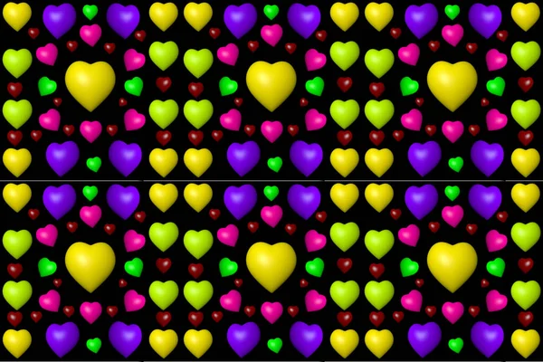 Love pattern with cute hearts, envelopes, doodles. Colorful pattern.